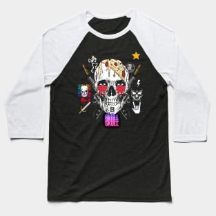 Pizza Skull Baseball T-Shirt